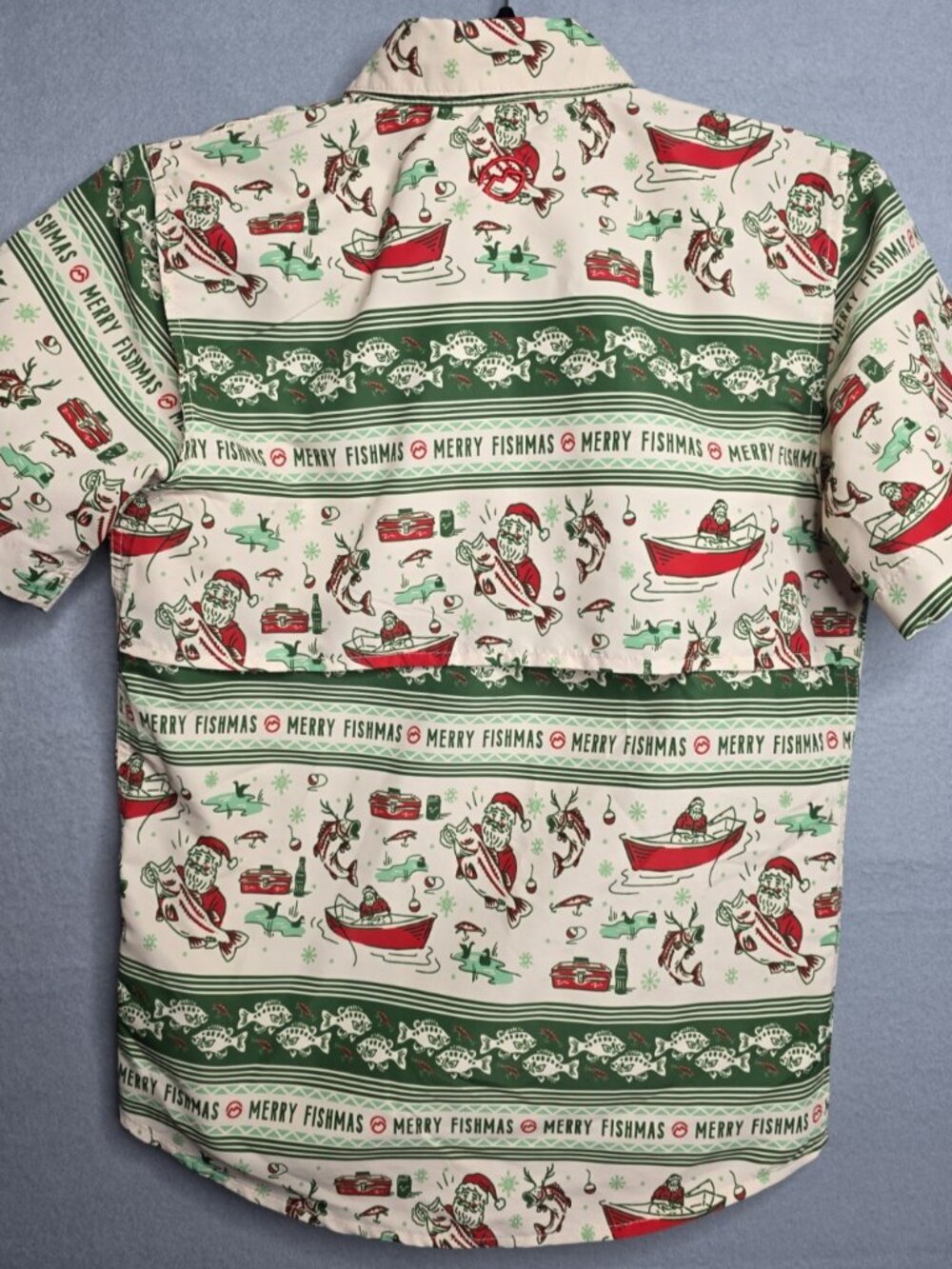 Magellan Outdoors Holiday Collection Christmas Fish Gear Shirt Boy’s Med 10/12